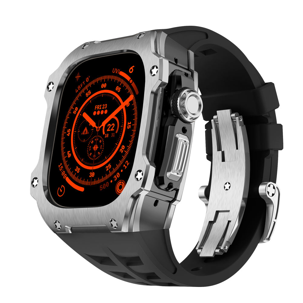 MC 0802 Apple Watch Case - Silver Black 49mm